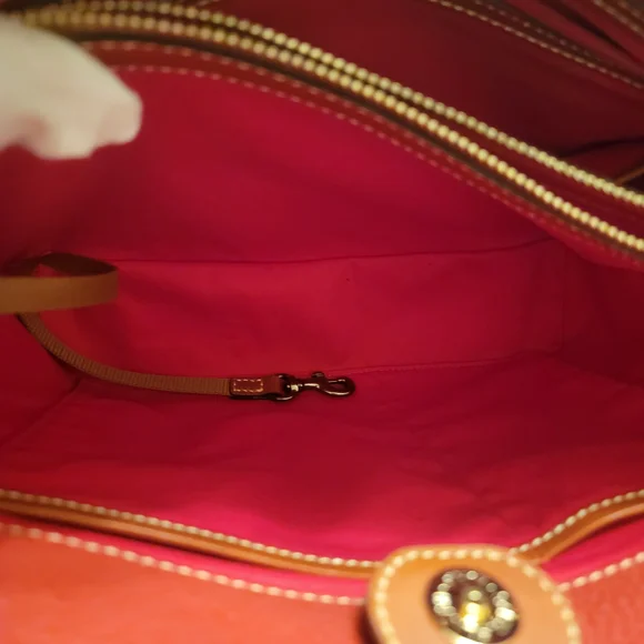 Dooney & Bourke Red Pebbled Leather Tote - Picture 6 of 10